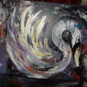 Original "Swan Lake" acrylic painting 30"x40"